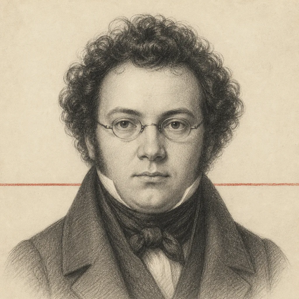 Franz Schubert portresi — illüstrasyon
