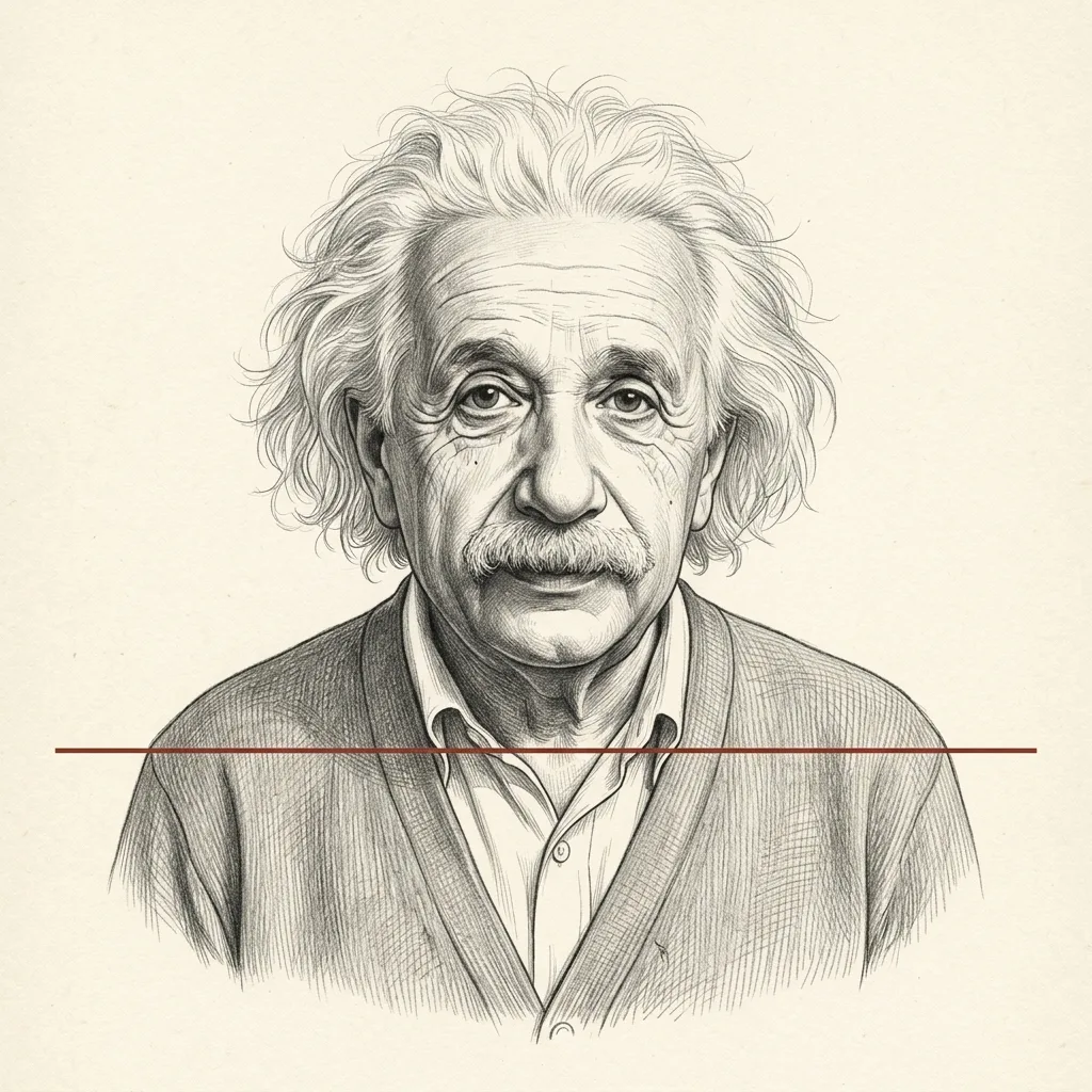 Albert Einstein portresi, grafit illüstrasyon