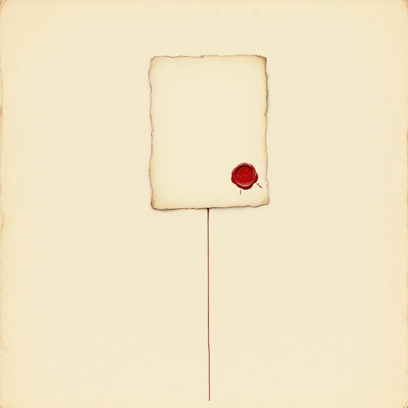Resmî mühürlü tek bir ruhsat belgesi, altında uzayıp giden ince bir çizgi — illüstrasyon